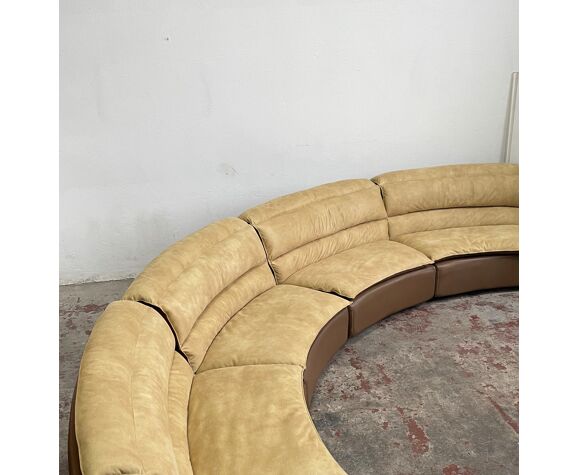 Suede And Leather Sectional Sofa Bogo, Suede Leather Sectional