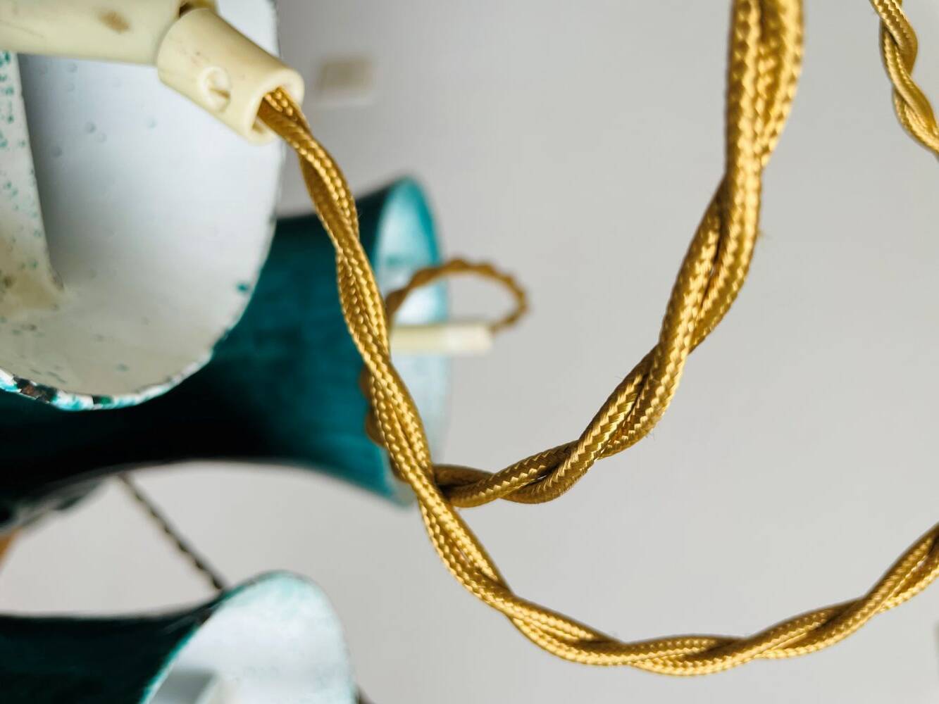 Green cast iron cascading chandelier