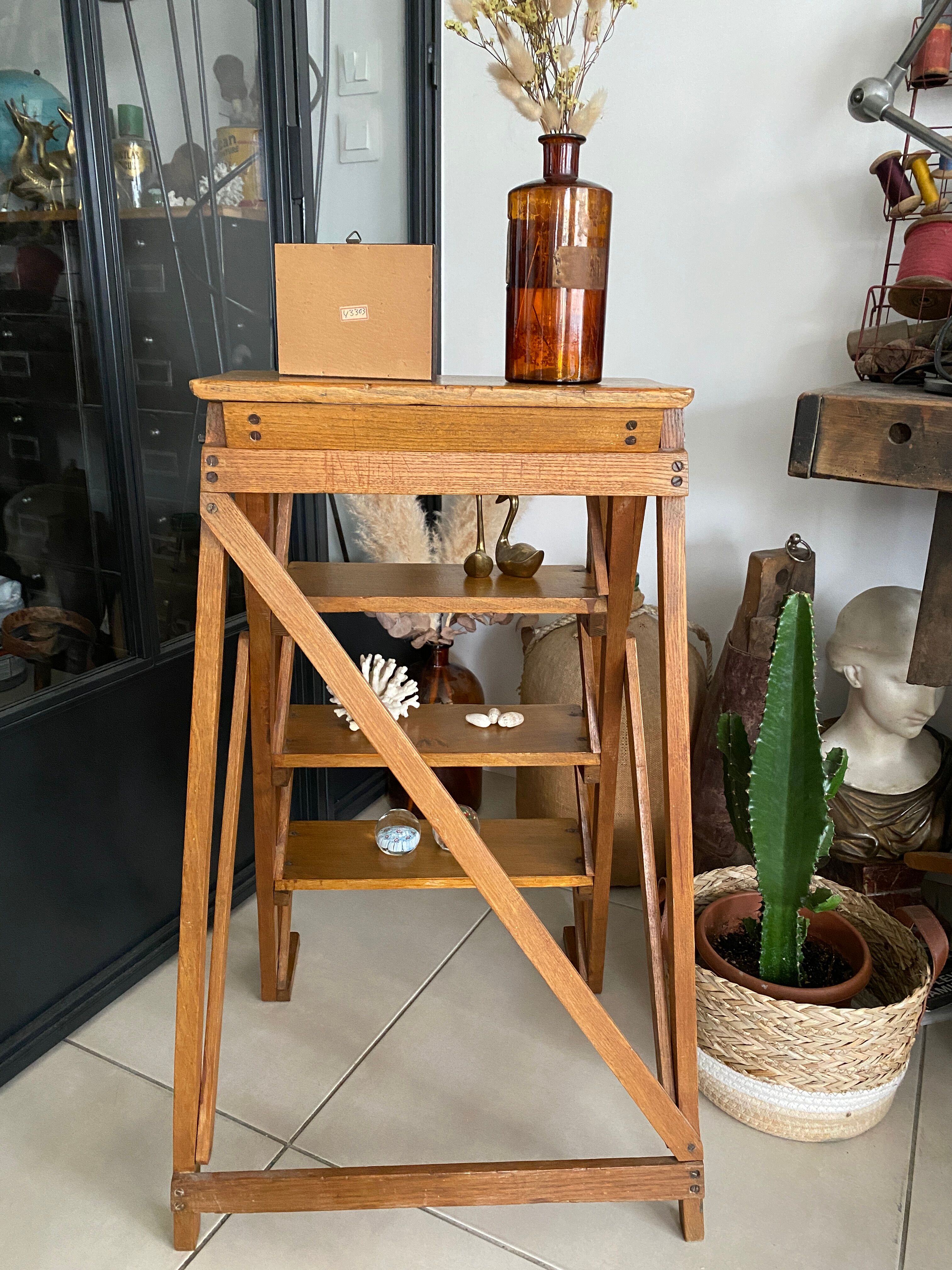 Vintage wooden stepladder