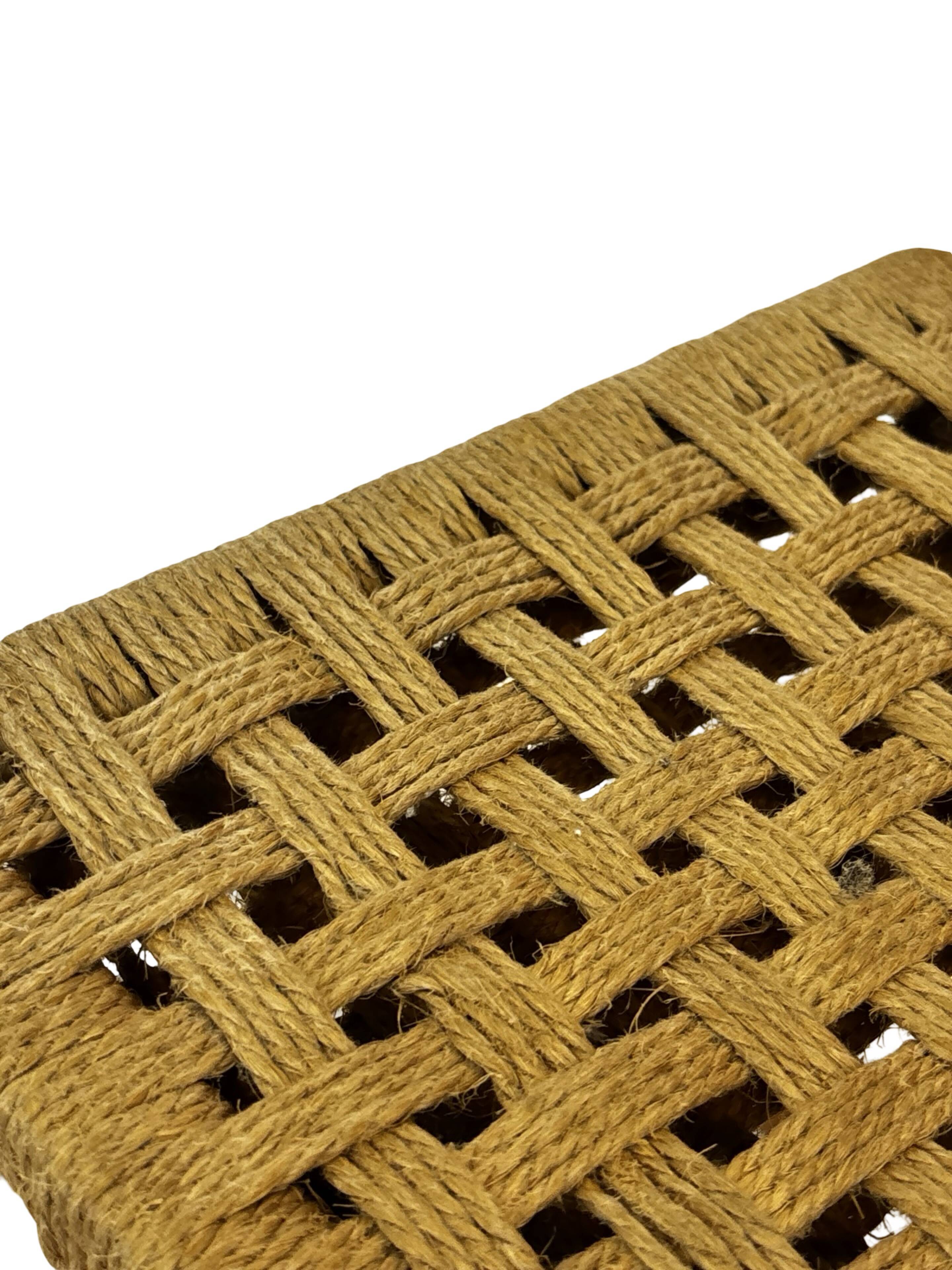 Vintage Stool Danish Papercord Rope small Stool Mid Century