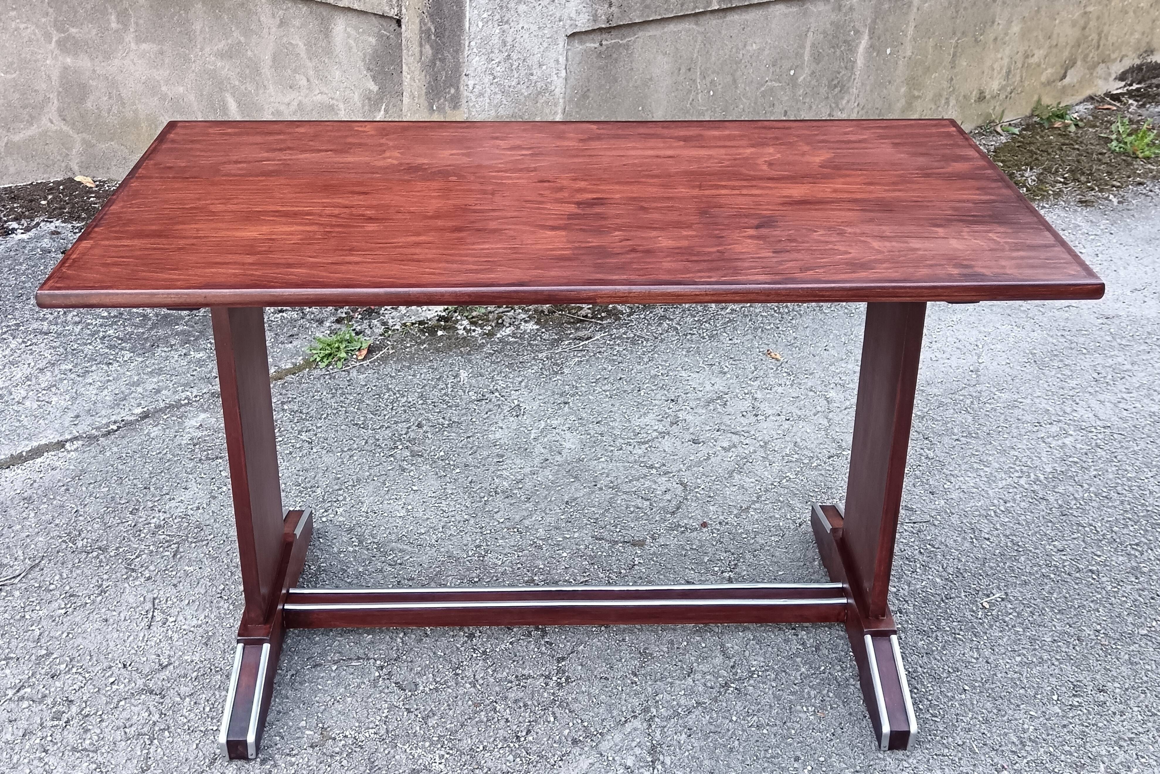 restored bistro table teak finish 1950