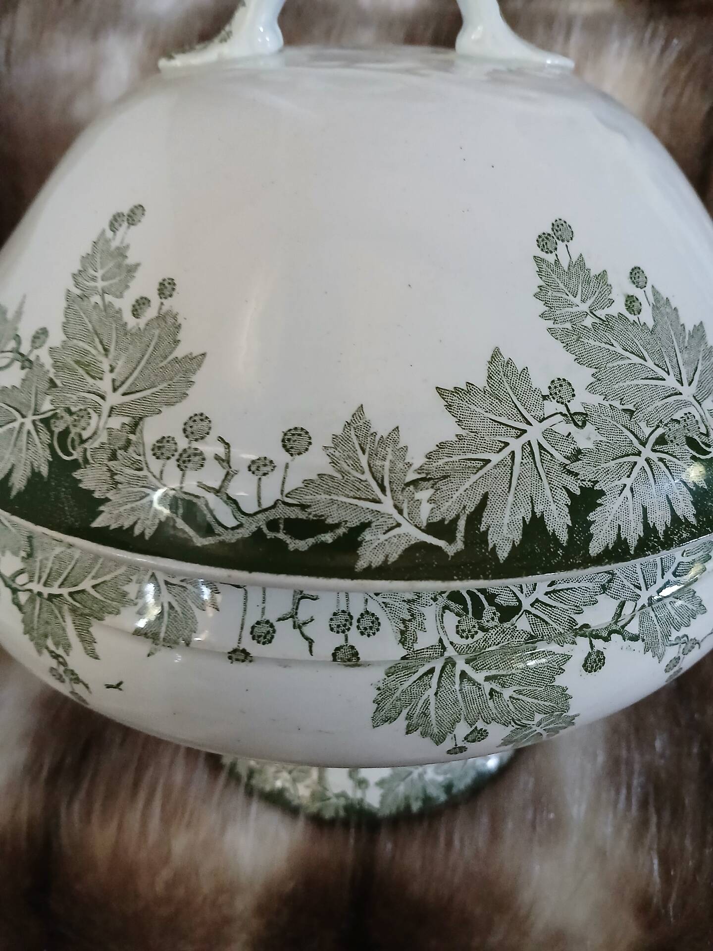 Small antique soup tureen in ironstone