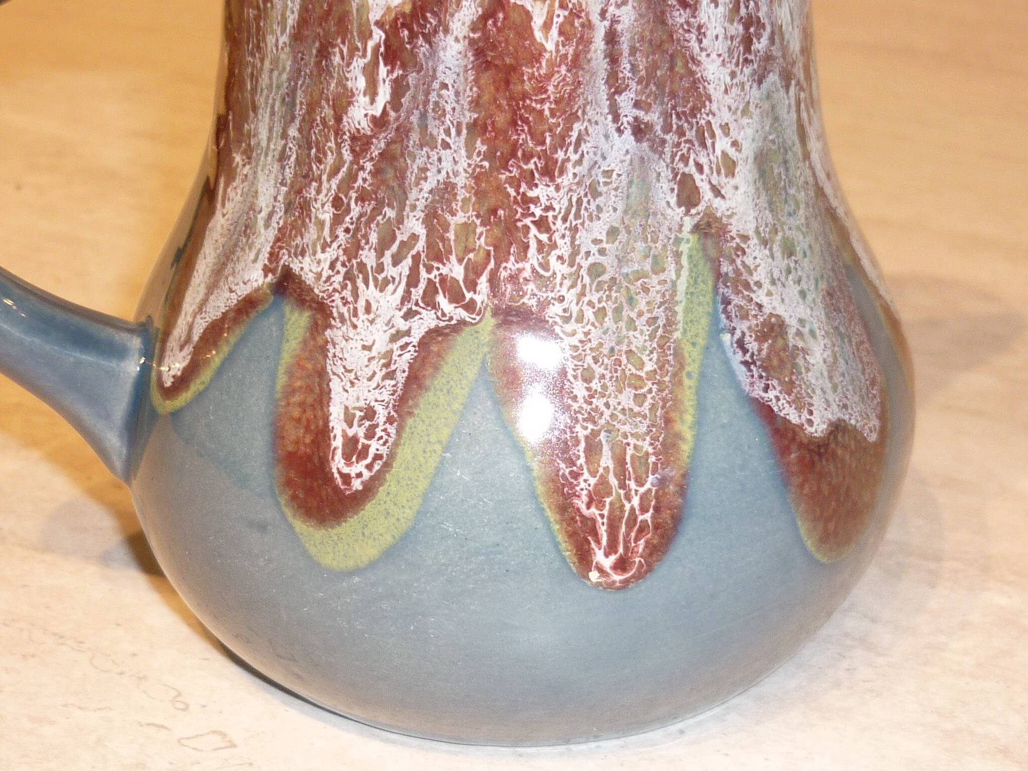 Fat Lava ceramic blue wine and water pitcher