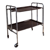 Chrome metal serving trolley