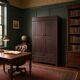 Vintage XL dark wood wardrobe/hallway furniture