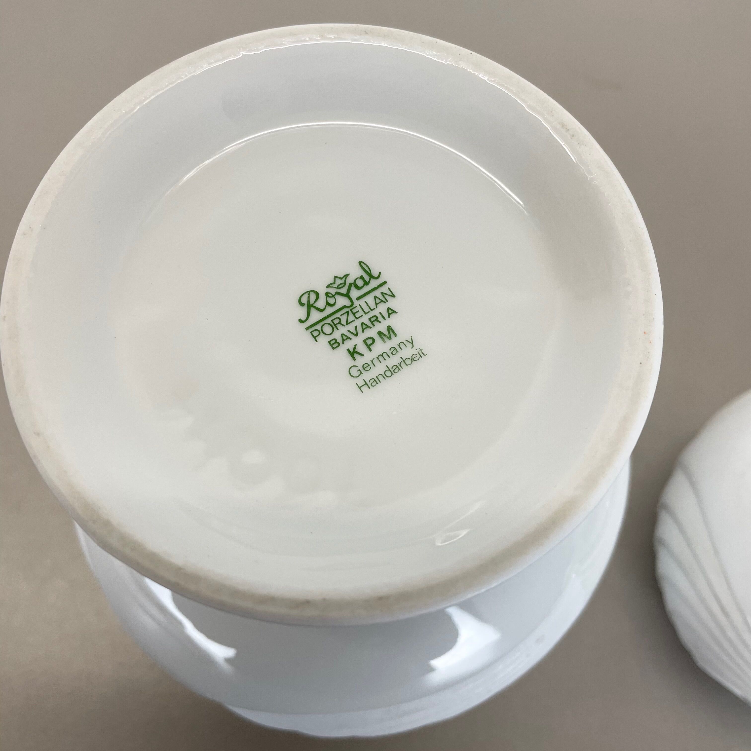 Set of 2 original porcelain op art vase made by royal bavaria kpm germany, 1970s