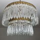 Lustre 2 rangs pampilles de cristal