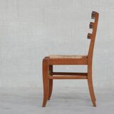 Set of Six Mid-Century French Oak Dining Chairs (6)