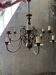 Antique chandelier in tin or bronze, Art Deco style, 12 light branches.