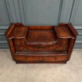 Art Deco chest of drawers in flamed mahogany with 5 drawers