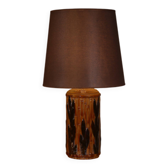 Ceramic lamp with bamboo decor, 1960s