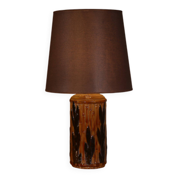Lampe en céramique décor bambou 1960