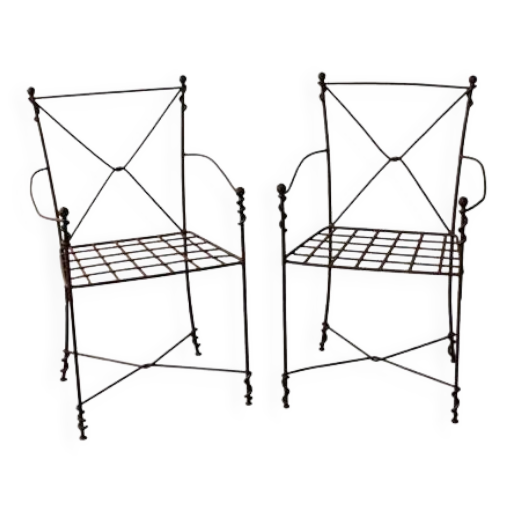 Wrought iron armchairs, Provençal style