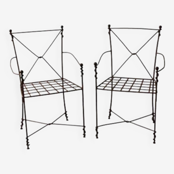 Wrought iron armchairs, Provençal style