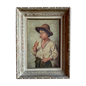 Tableau ancien, portrait d’un