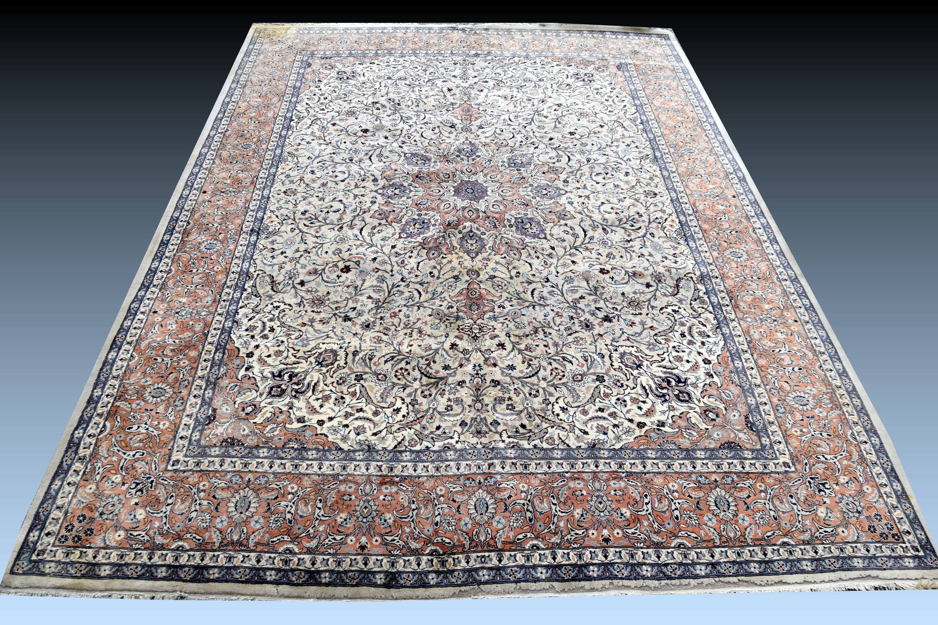 Large persian oriental carpet kashan iran - 275 x 375 cm