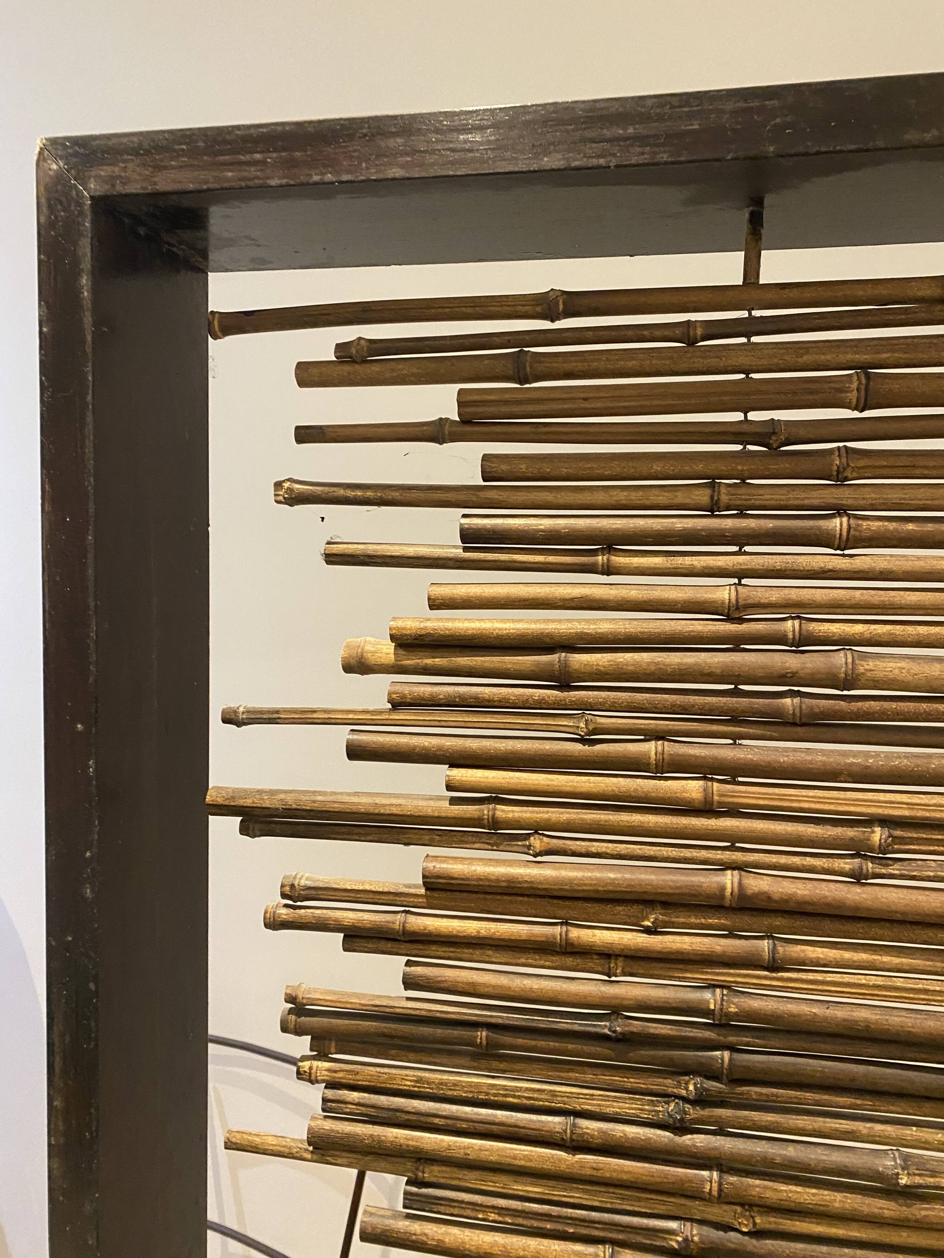 Exotic wood and bamboo privacy screen