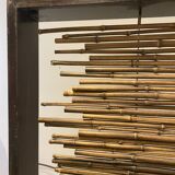 Exotic wood and bamboo privacy screen