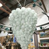 Large and large chandelier in wrought iron and glass circa 1980/90