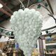 Large, heavy wrought iron and glass chandelier, circa 1980/90