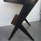Console ou desserte noire et bois - design italien 1950