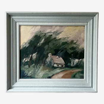 La maison en plein foret, Oil on canvas, Pierre ABADIE-LANDEL (1896-1972), 38 x 46 cm