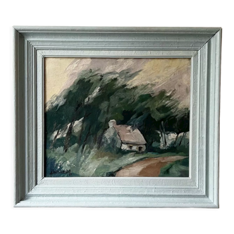 La maison en plein foret, Oil on canvas, Pierre ABADIE-LANDEL (1896-1972), 38 x 46 cm