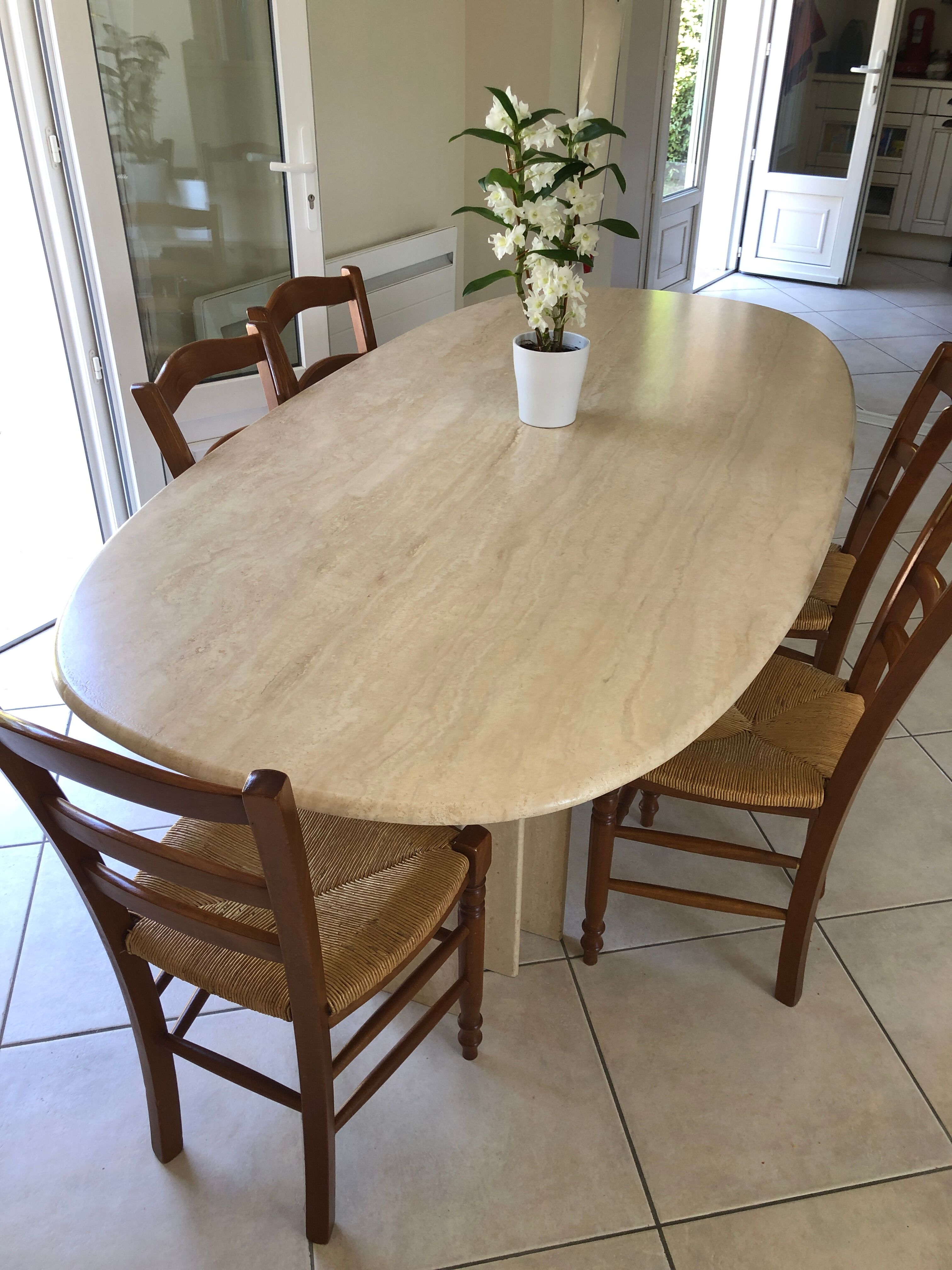 Travertine table