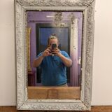 Miroir XIXème gris shabby 77 x 53 cm