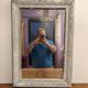 Mirror XIXth gray shabby 77 x 53 cm