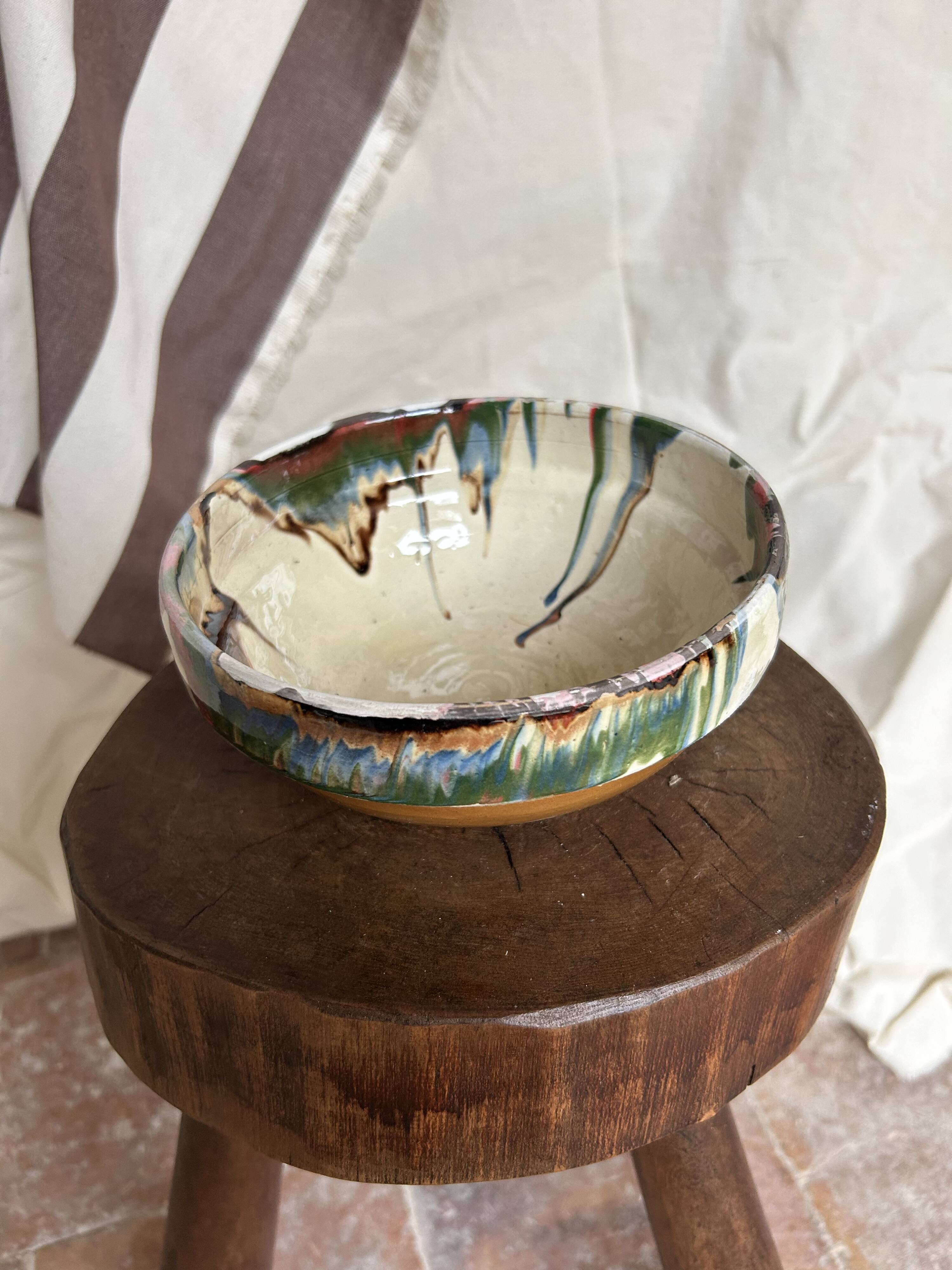 Painted terracotta bowl