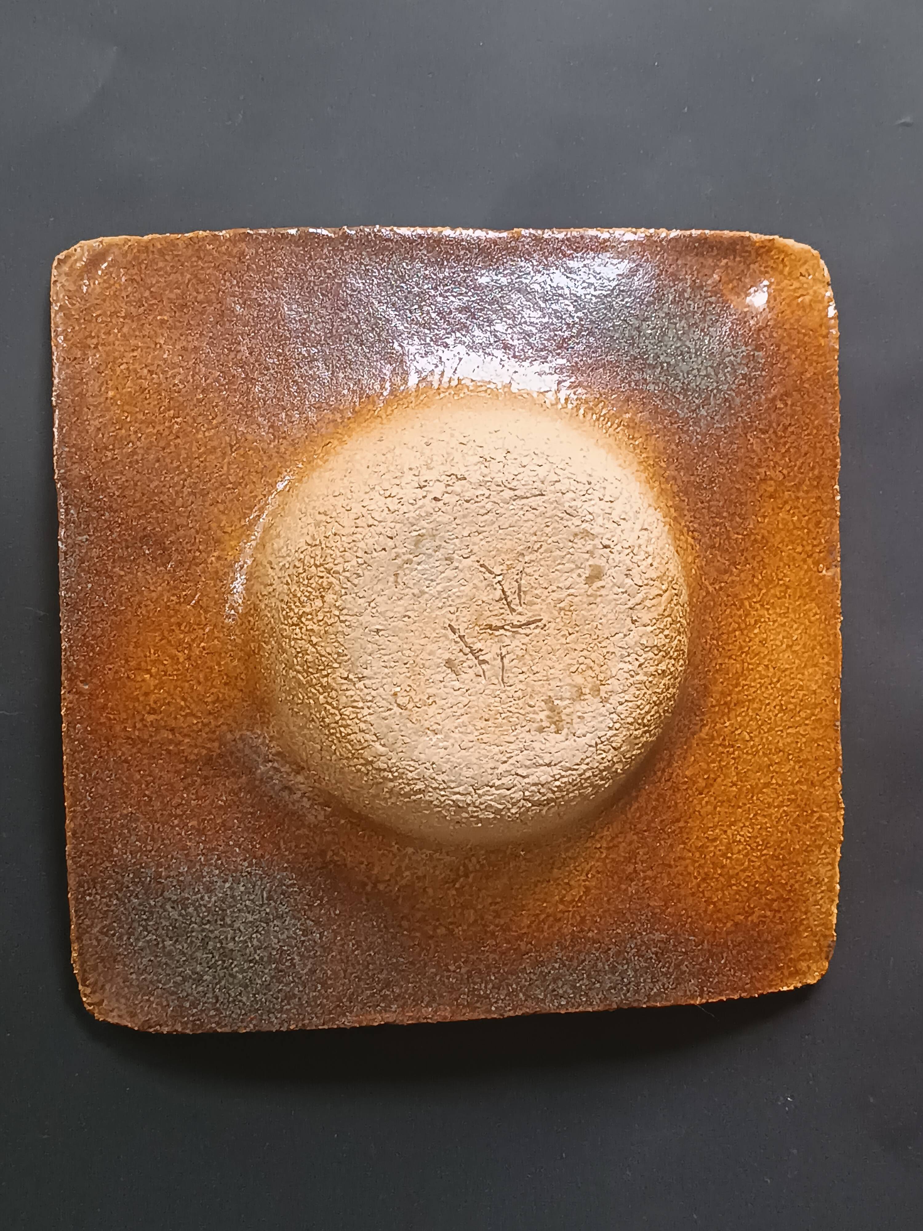 Vide poche en grès vernissé et sculpté signé vintage