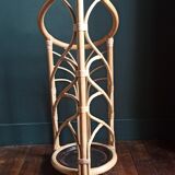 Rattan umbrella holder, vintage rattan plant holder, basket