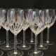 12 White Wine Glasses in Arques Crystal, Fleury Cut Flamépis Pattern