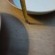 Orange Limoges porcelain plates