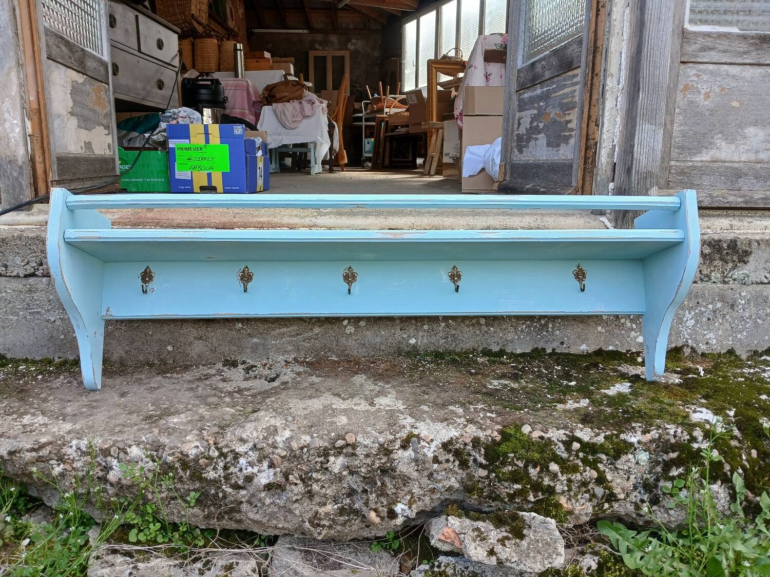 Antique wooden wall shelf