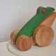 Vintage pulling frog wooden toy