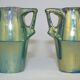 Ceramic alphonse cytere (1861-1941) pair of metallise sandstone vases