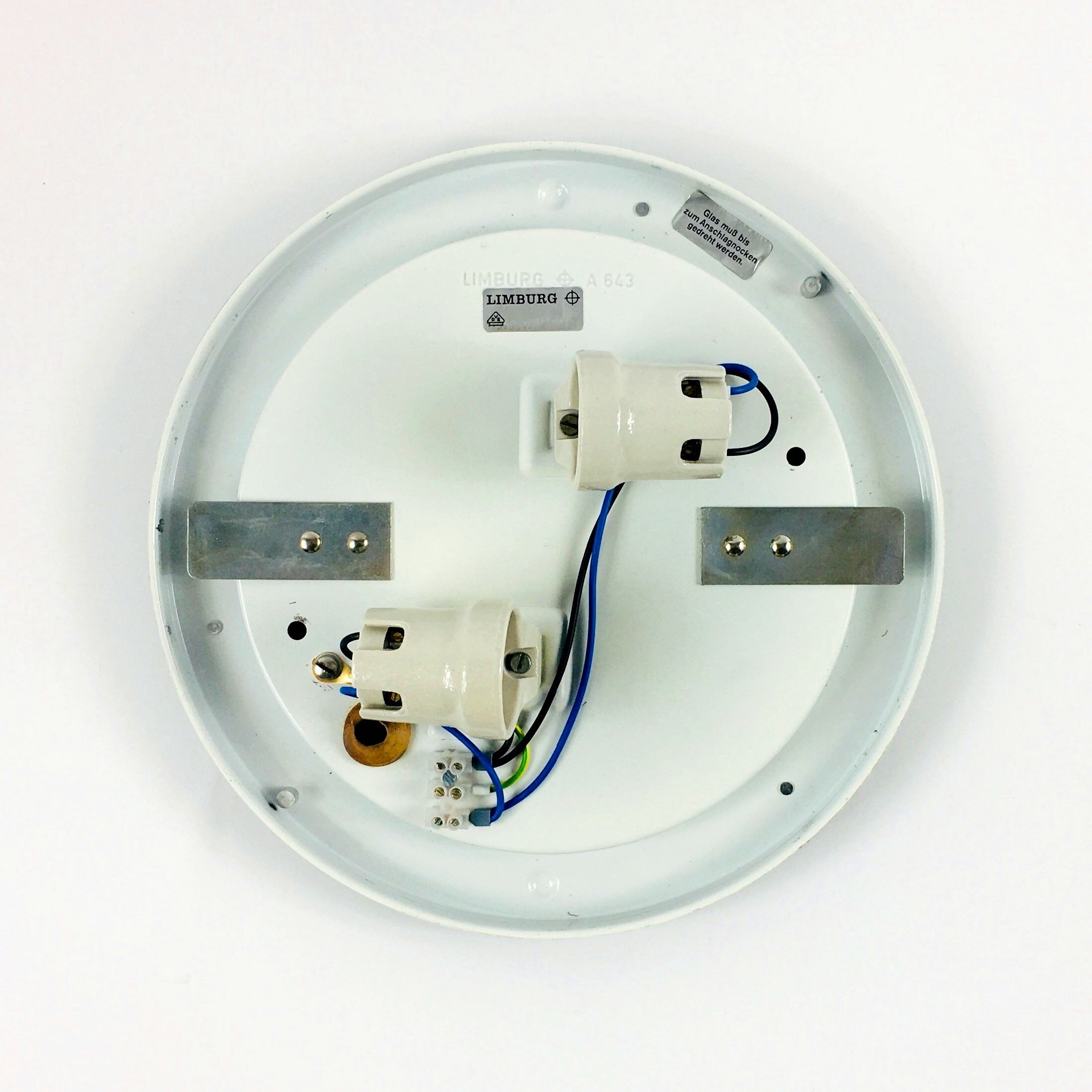 Mid-Century Glass Flush Mount from Limburg, Germany, 1960s