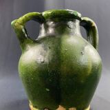 Cruche en grès émaillé vert XIXe