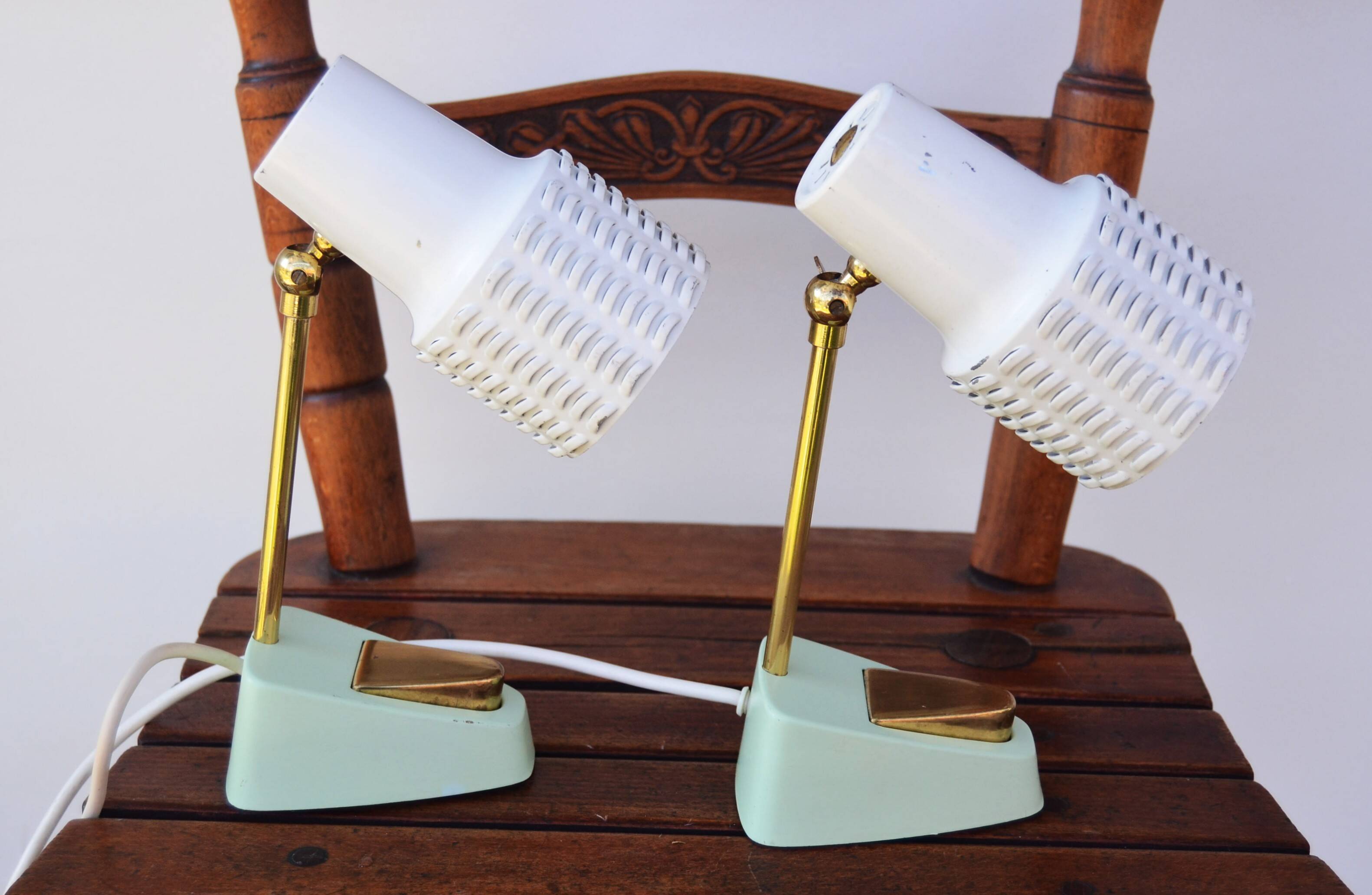 Mid century stilnovo pair bedside lamps