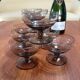 Lot de 9 coupes à champagne en verre fumé