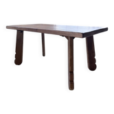 Table brutaliste en chêne par De Puydt, Belgique 1970