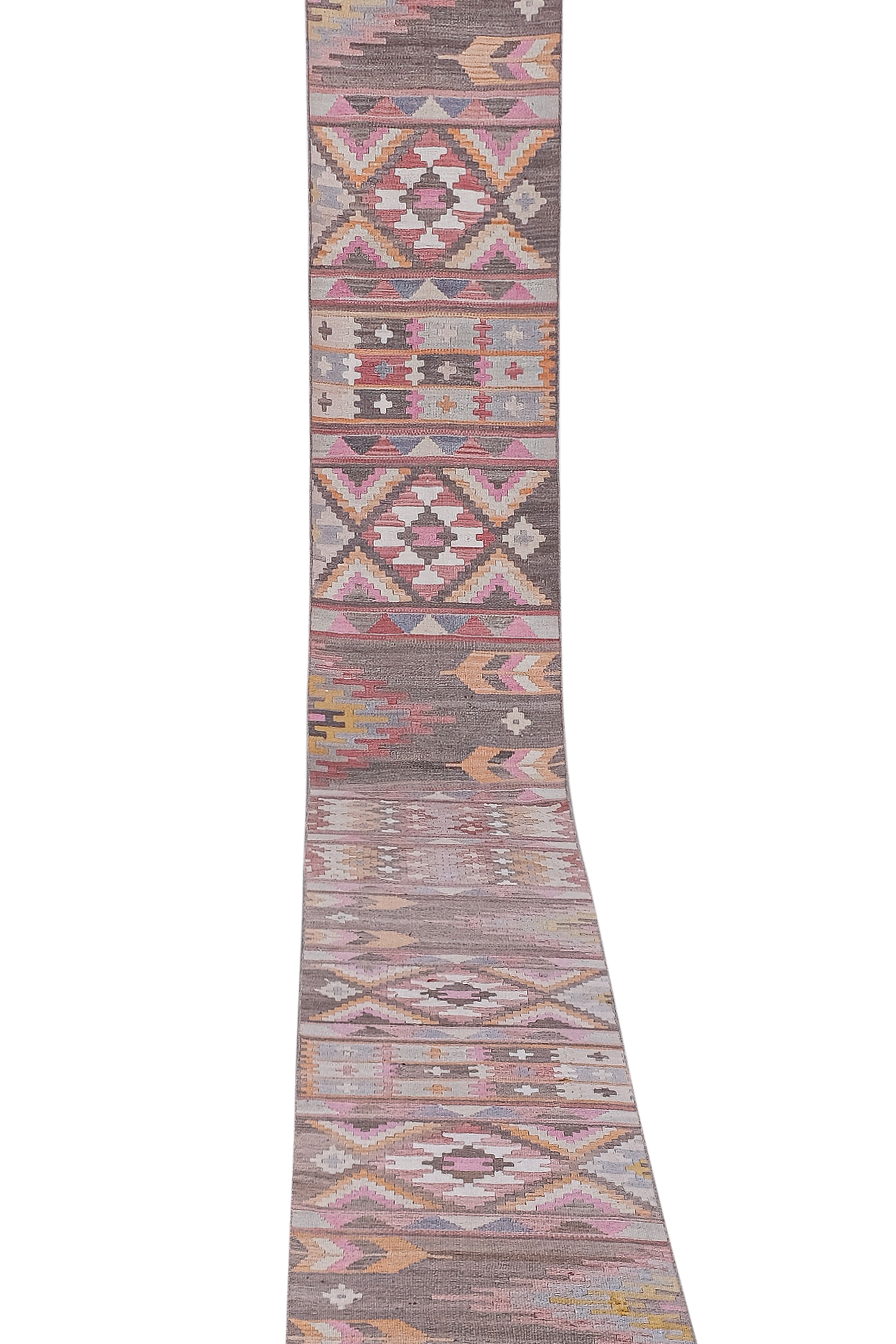 Vintage Turkish rug from Oushak, handwoven 70x710 cm