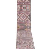 Vintage Turkish rug from Oushak, handwoven 70x710 cm