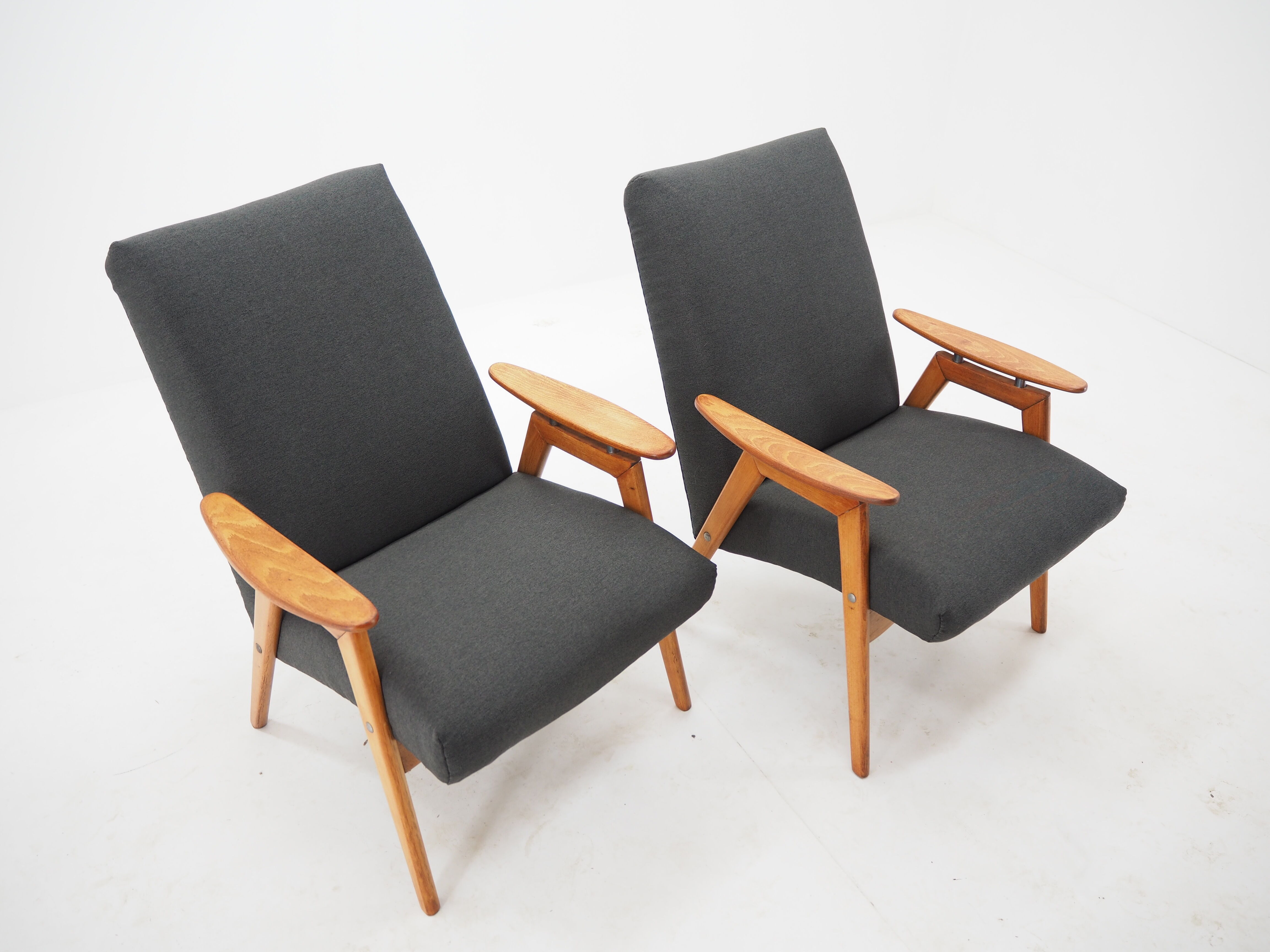 Pair of midcentury armchairs Czechoslovakia 1960s
