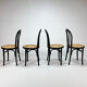 Set of 4 Bentwood and Cane Cafe Dining Chairs, 1990s
