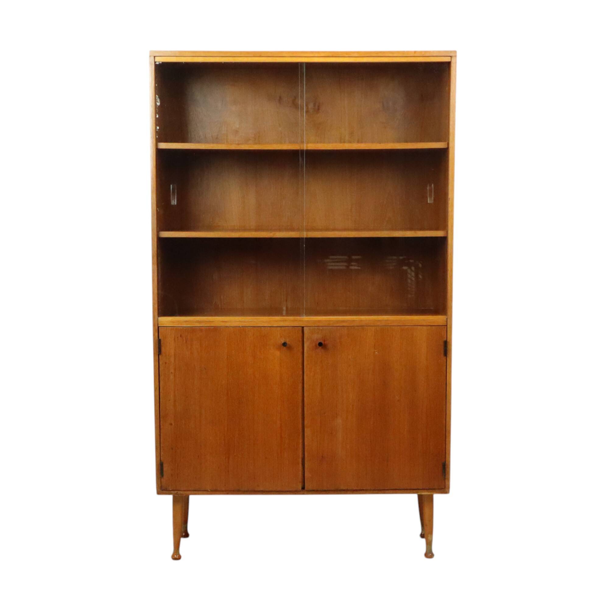 Vintage teak veneer sideboard, display cabinet, Scandinavian design