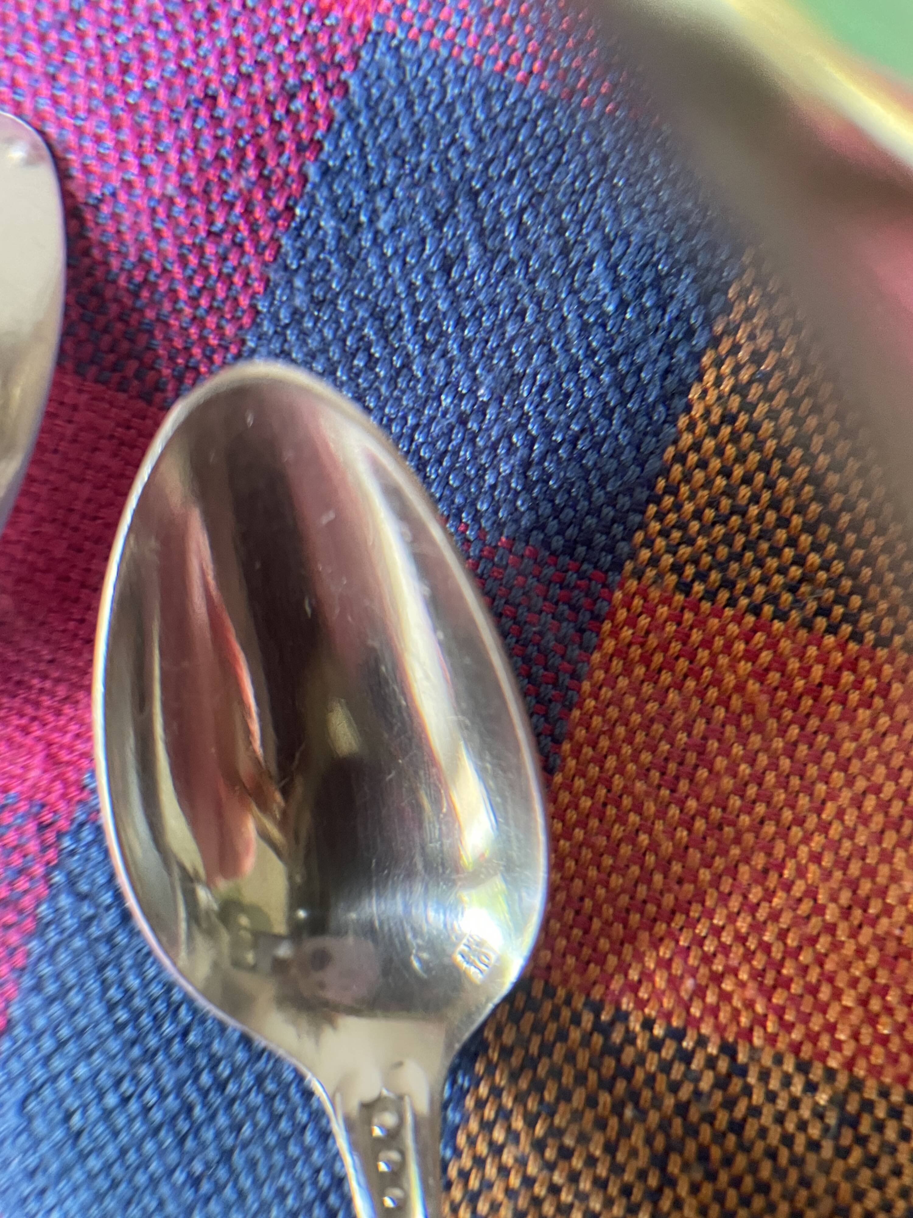 Apollo silver metal mocha spoons
