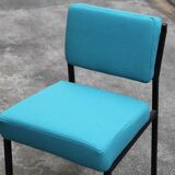 4 designer chairs, vintage 1962 (reupholstered) in the style of Pierre Guariche.